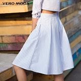 Vero Moda2016新品条纹A摆通勤百搭针织半身裙316116023