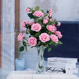 太熙 假玫瑰花 塑料玫瑰花 干花花束 单支仿真玫瑰花 客厅装饰花