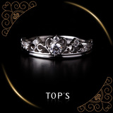 珠宝首饰品原创设计师925银镀铂金欧美复古宫廷公主皇冠戒指环女