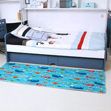 儿童卧室床边爬爬垫长条防滑耐脏地垫吸水珊瑚绒地毯可定制50*160
