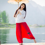 2015尼泊尔原创民族风品牌大裆裤吊裆裤长款女丝绵裤子