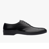 Prada普拉达男鞋法国正品代购2016新款黑色真皮低帮商务休闲鞋