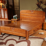 简约中式全实木床橡木双人床 1.5米1.8婚床高箱储物家具床 5包