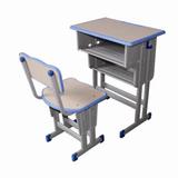 中小学生课桌椅 新品上市 单人双柱双层可升降 密度板包边桌椅面