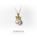 【pearlboom】日本akoya珍珠 淡水珍珠吊坠项坠18K项链锆石正圆