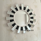 现代欧式餐厅装饰镜玻璃贴片圆镜太阳镜酒店玄关浴室镜壁挂镜子