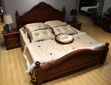 厂家直销特价全实木双人床1.8米北美黑胡桃木床婚床欧式卧室家具