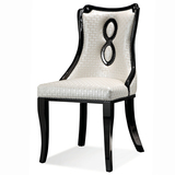 欧式餐椅实木椅子 新古典洽谈椅后现代餐厅餐椅 韩式餐椅黑色现货