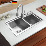 德国Continental厨房水槽双槽套装304不锈钢洗菜盆冷热水龙头套餐