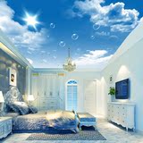 3D立体蓝天白云天花板壁纸客厅沙发卧室书房背景墙纸防潮大型壁画