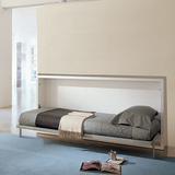 北欧宜家简约现代环保隐形墨菲翻转折叠多功能单人床午休床可定制