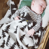 冬季北欧十字盖毯沙发休闲毯子羊毛针织婴儿童毛毯加厚披肩搭毯