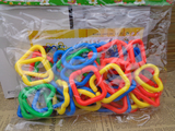 幼儿园桌面益智玩具 儿童塑料几何光面圆圈形状连环锁扣环保积木