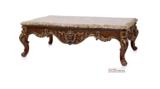 欧式做旧实木雕花咖啡桌1.6米 美式仿古长茶几大理石边柜客厅家具