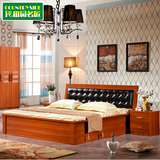 卧室简约实木质储物高箱气动床1.5 1.8米双人收纳板式床包邮
