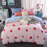 床单式简约纯棉磨毛活性印花被套合格品床上用品枕套加厚四件套