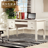 韩式简约书桌 欧式电脑桌办公桌 现代田园写字台 象牙白书桌实木