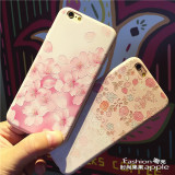 韩国新款iphone6手机壳6S女款4.7浮雕花朵5.5苹果6PLUS超薄硅胶套