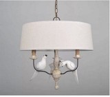 美式吊灯 现代小鸟花鸟客厅卧室餐厅灯 北欧式简约创意铁艺吊灯