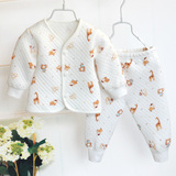 新生儿衣服纯棉0-3个月春秋季男女宝宝长袖初生婴儿保暖内衣套装