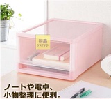 JIEJ正品单层日本进口文件抽屉式收纳盒柜叠加整理箱塑料桌面纸张