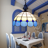蒂凡尼灯饰彩色玻璃简约灯具欧式地中海餐厅阳台卧室单头厨房吊灯