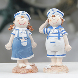 电视柜摆件装饰海军娃娃海洋摆件地中海风格居家摆设礼物工艺品