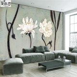 北欧复古手绘花卉创意背景墙纸墙贴自粘壁纸客厅沙发卧室贴纸贴画