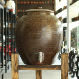 帝信紫砂水缸大号陶瓷储水罐带水龙头饮水机粗陶纯净茶水桶木架子