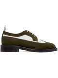 美国代购 Thom Browne 男士Longwing 绿色白色绒面革粗革皮鞋