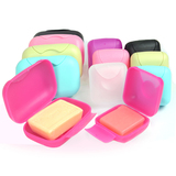韩国进口创意塑料锁扣手工旅行肥皂盒 迷你便携带盖密封旅游香皂