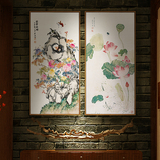 新中式客厅装饰画 沙发背景墙水墨画壁画 办公室挂画花卉名家国画