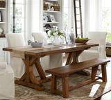 欧式铁艺长方形酒吧桌餐桌椅组合简约现代创意实木饭桌家用小户型