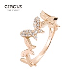 Circle日本珠宝 18k玫瑰金群镶钻石戒指排钻戒指现代女款专柜正品