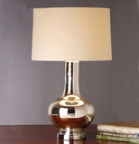 新古典花瓶水晶玻璃台灯亮银色书房书桌卧室床头后现代样板房灯具