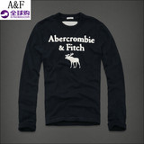 美国代购AF长袖t恤Abercrombie Fitch男士秋冬小鹿纯棉圆领打底衫