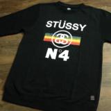 【TEESHOP现货】stussy No. 4 Fade Crew N4无帽套头卫衣黑色