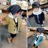 QW童装男童2015新款秋冬0-1-2-3岁半韩版儿童大衣宝宝毛呢外套长