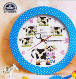 精准印花法国DMC十字绣 可爱卡通动物热卖 儿童房挂画 奶牛钟面