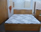 现代简约拼接床头板宜家免漆仿实木个性造型卧室家具双人床1米8