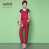 jmfive2016夏装新款欧美气质两件套装休闲女裤连衣裤气质连体裤夏