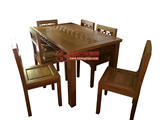 新中式餐桌椅 实木原木家具 漫咖啡老榆木禅意免漆 古典明清家具