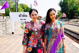 泰国代购民族风刺绣长款连衣裙佟丽娅同款印度尼泊尔吉普赛嬉皮风