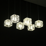 LED餐厅灯 水晶玻璃餐吊灯大气创意艺术现代简约吊灯吧台宜家灯具