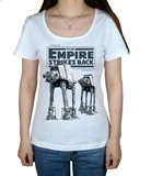 白色短袖Star Wars AT-AT 星战星球大战 乔治·卢卡斯女士短袖T恤