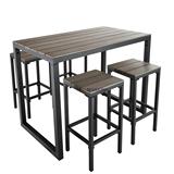 美式复古 实木铁艺餐桌椅组合折叠饭桌防锈做旧酒吧桌吧凳特价