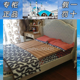 纯美地中海正品家具 水曲柳实木布床1.8米简约欧式双人床BM601