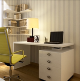 桌书房写字台组合简约现代烤漆白色家用笔记本电脑桌台式办公桌书