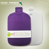 德国HUGO生态热水袋原装绒布外套充水注水暖水袋2L大暖手宝包邮