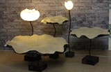 创意新中式落地灯客厅茶楼卧室大厅台灯装饰荷花灯艺术古典灯具